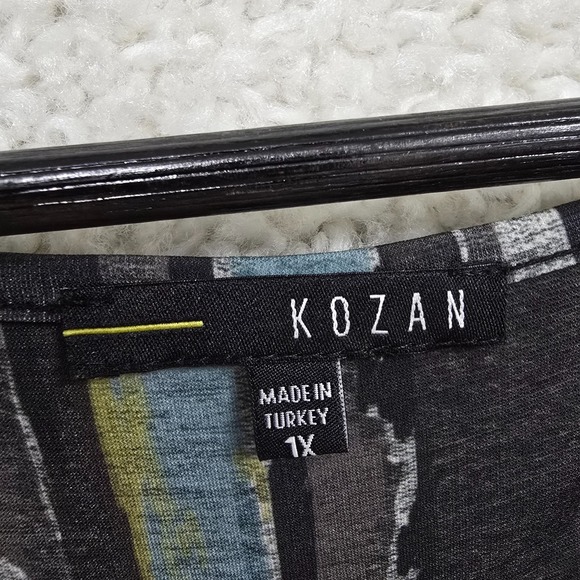 Kozan Women Stretch Knit Dress Size 1X Striped Travel Artsy‎ Lagenlook Gallery - Picture 5 of 12